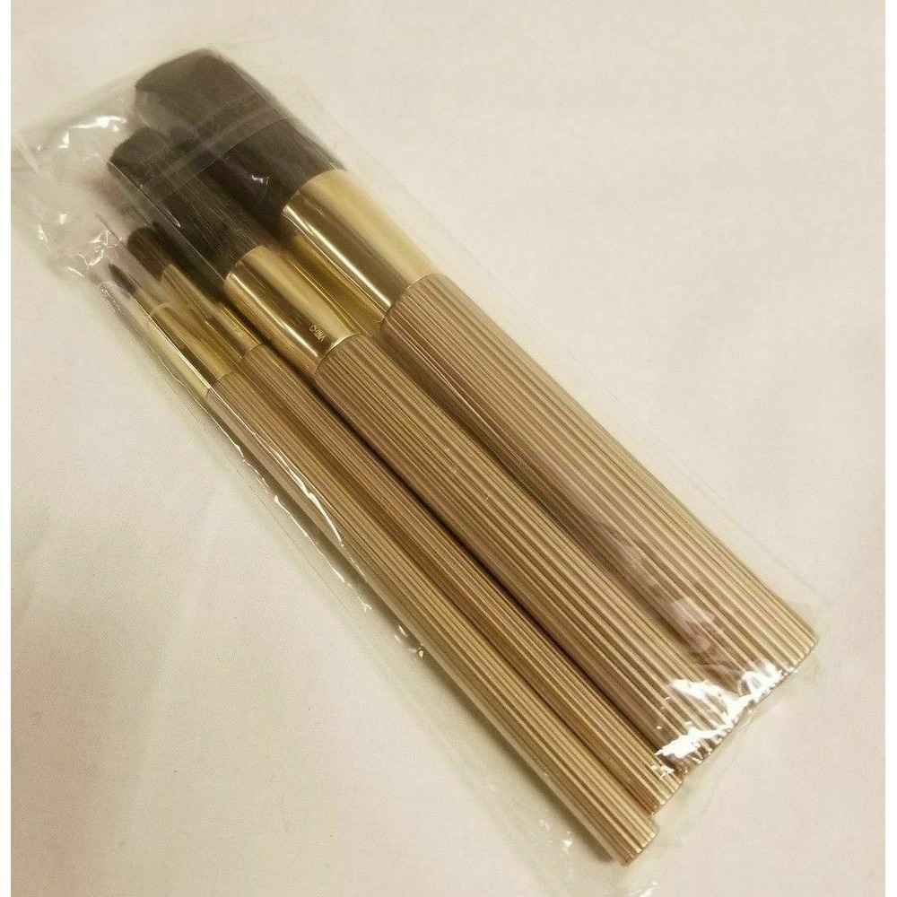 New ESTEE LAUDER 4-Piece Gold Brush Set Powder, Blush, Eye, & Lip